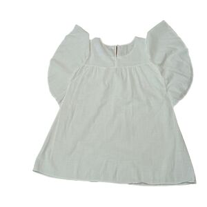 Ladies White Dress Flutter Sleeves Cotton BOHO Breezy Summer XXL Old Navy Flowy